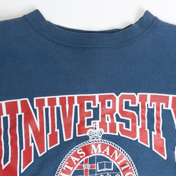Vintage University of Manitoba Sweatshirt 90s Balboa Beach Club Blue Large - Picture 5 of 13